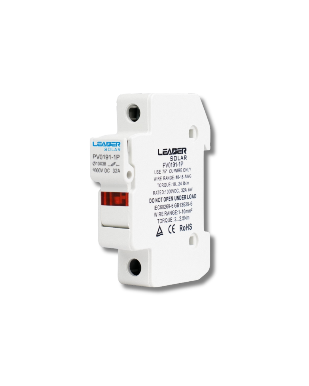 PORTAFUSIBLE DC 1P 1000VDC 10×38MM